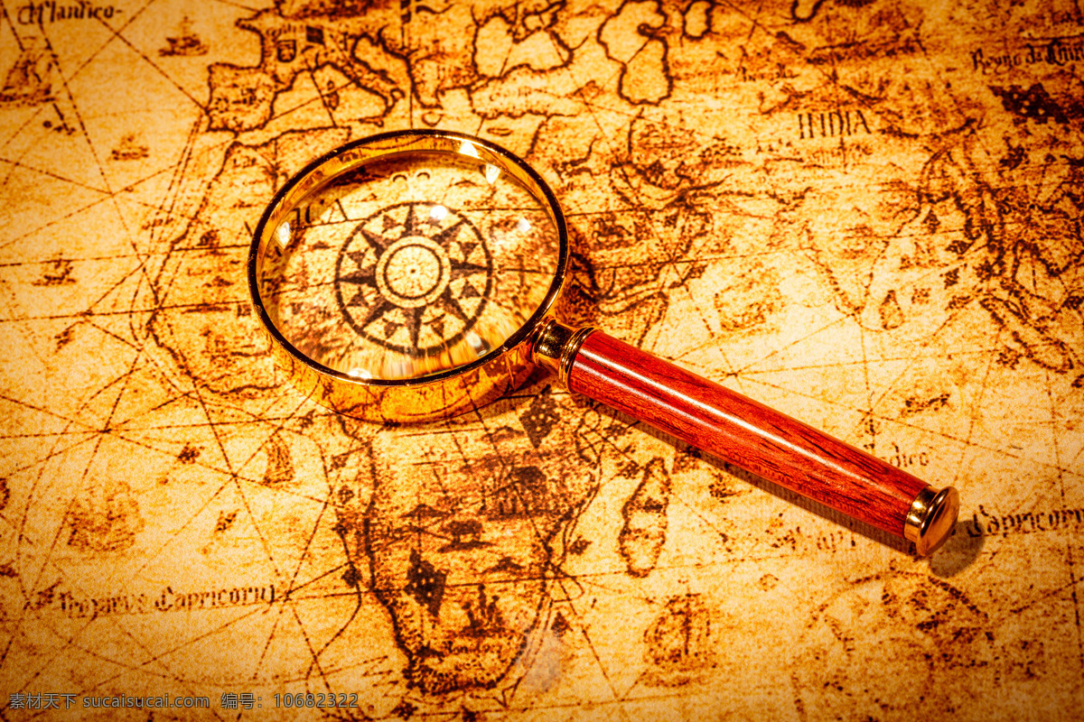 放大镜 藏 宝图 探险 图 神秘 航海图 藏宝图 指南针 罗盘 复古 复古设计 探险图 宝藏 传统文化 文化艺术