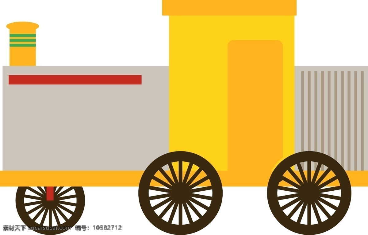 手绘 黄色 火车 插画 古典 古风 交通工具 轮子 卡通 手绘火车 蒸汽 车厢 复古火车