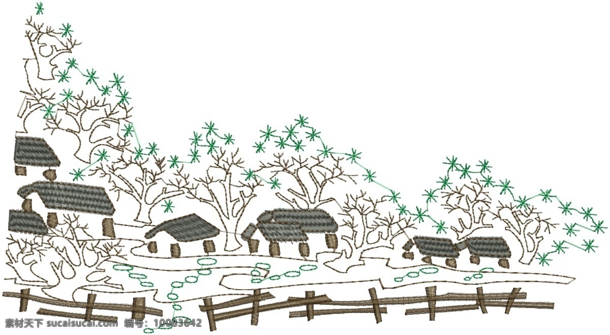绣花水墨 绣花 水墨 风景 刺绣 印花 花类素材 花纹 图案 绣花图案 花卉 花朵 植物花卉 花 民族 花草 bmp