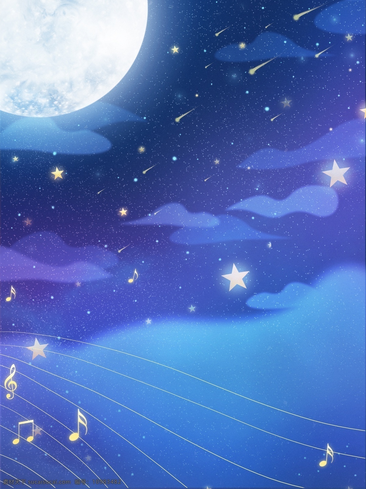 唯美 流星 星空 背景 蓝色 梦幻 广告背景 彩绘背景 促销背景 背景展板图 背景图