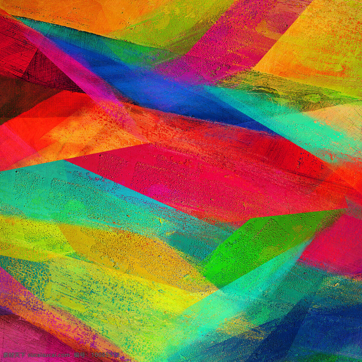色彩的冲撞 灵性色彩 菱形空间 暖色拼色 涂刷质感 适用 画布 或者 背景