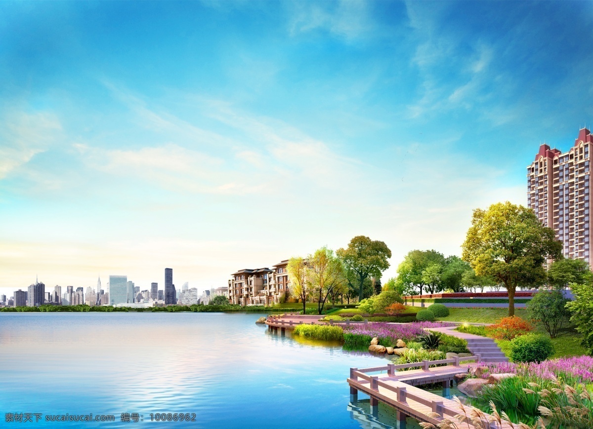 房地产湖景 房地产 湖景 园林 ps 原创