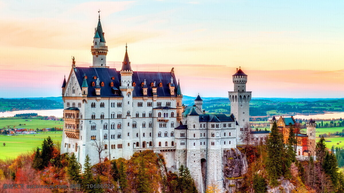 德国 新天鹅城堡 风景 山水 美景 美丽 自然 丰收 天空 文化艺术