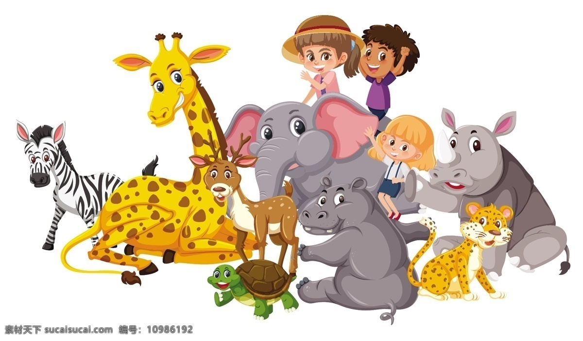 卡通野生动物 卡通动物 野生动物 动物园 动物素材 动物插画 可爱 卡通 卡通动物生物 卡通设计