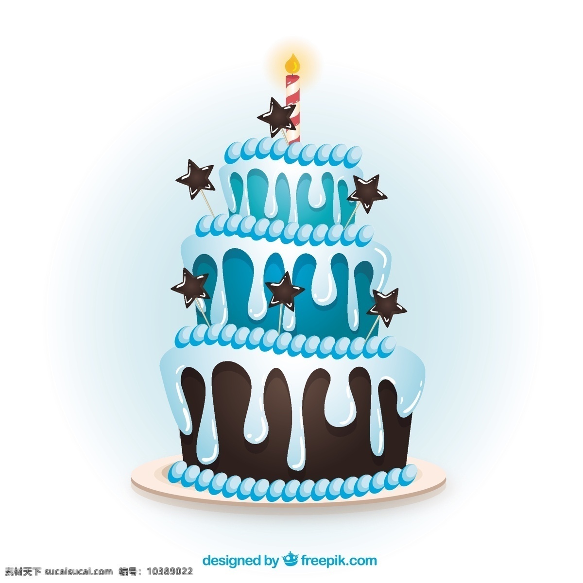 卡通 风格 蓝色 生日蛋糕 生日 聚会 蛋糕 蓝 庆典 甜 生日聚会 庆祝 糕点 好吃 白色