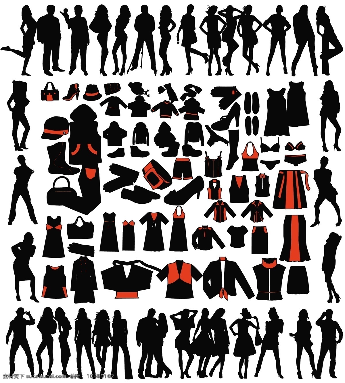 各种 女性人物 服装 矢量 潮流 女性 人物 矢量图 矢量人物