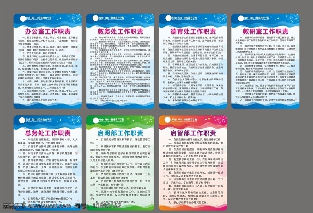 学校 各部处室职责 各部处室 职责 蓝色 绿色 制度