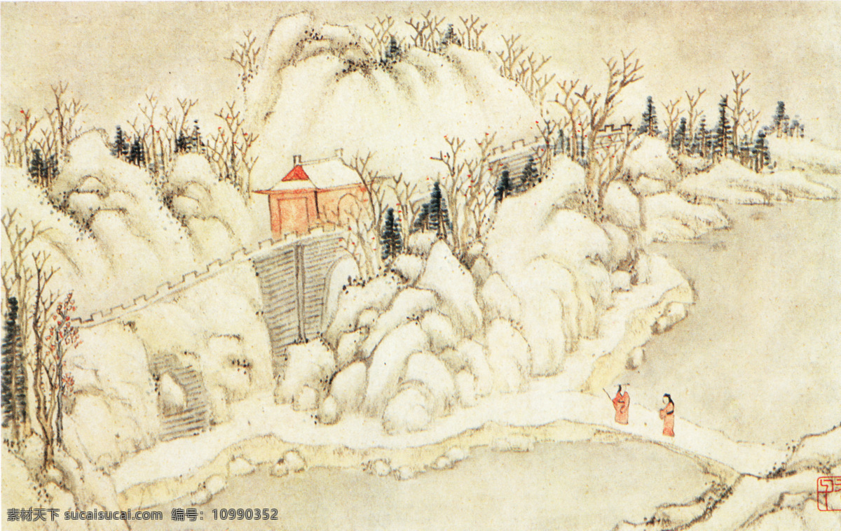 山水 名画 金陵 八景 图 b 国画 山水名画 中国水墨画 字画 文化艺术