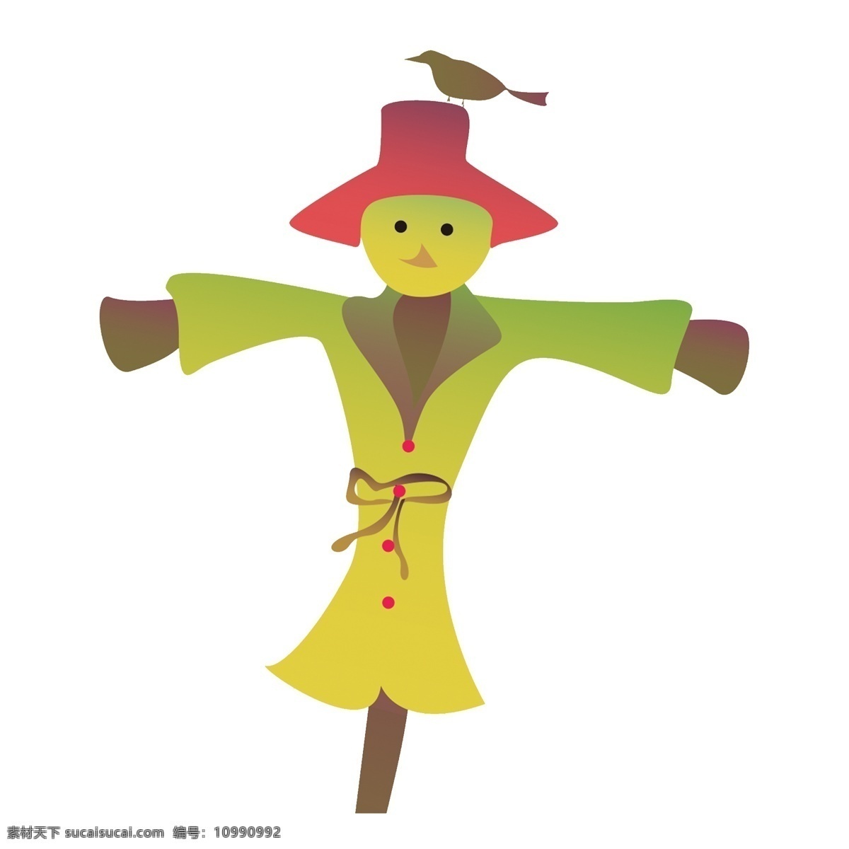 卡通 可爱 稻草人 手绘人物 透明元素 免抠元素 水彩人物
