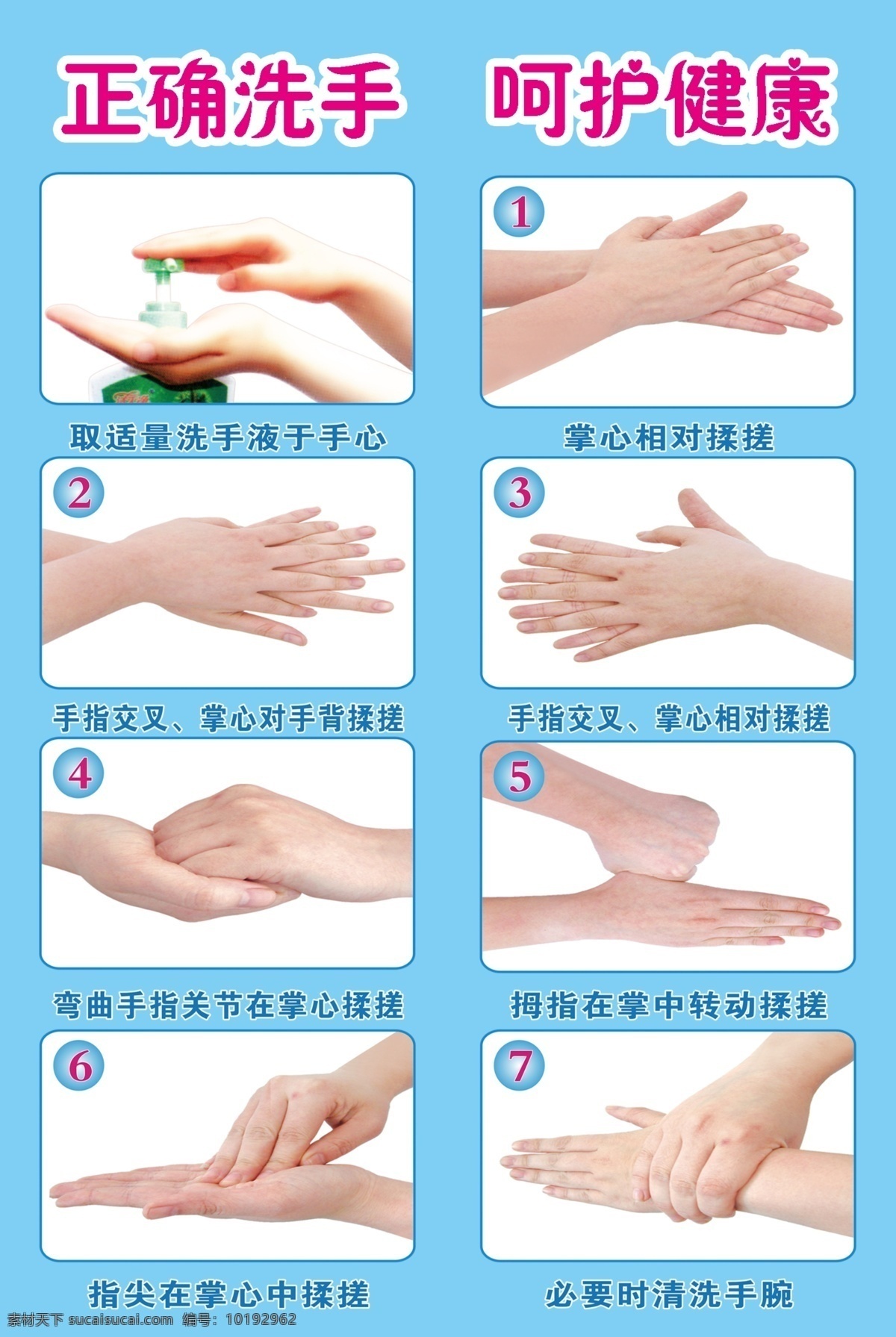 洗手 正确洗手 洗手七步法 温馨提示 洗手提示