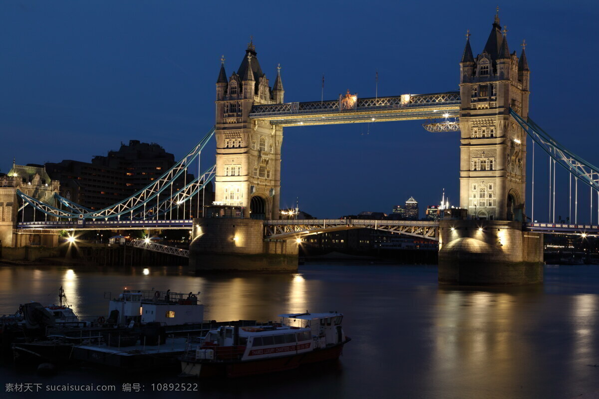 英国 伦敦 塔桥 夜景 高清 伦敦塔桥 英国桥 桥梁