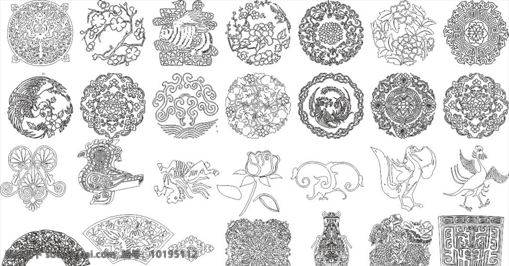 圆形图案 圆形花纹 寺庙花纹 传统花边 古典花纹 古式花纹 角花 边框 花纹 花边 艺术花边 植物花边