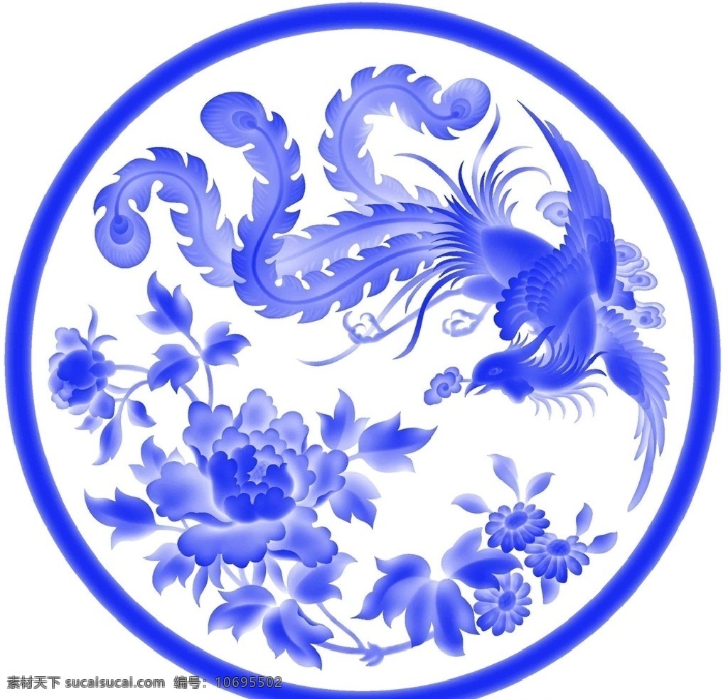 中国 风 青花瓷 图案 花朵 中国风 青花瓷图案 分层