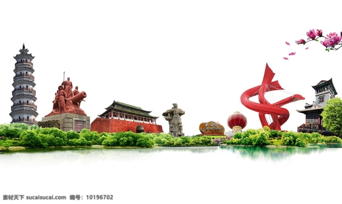 东莞地标建筑 古塔 城楼 东莞地标 建筑物 地标建筑