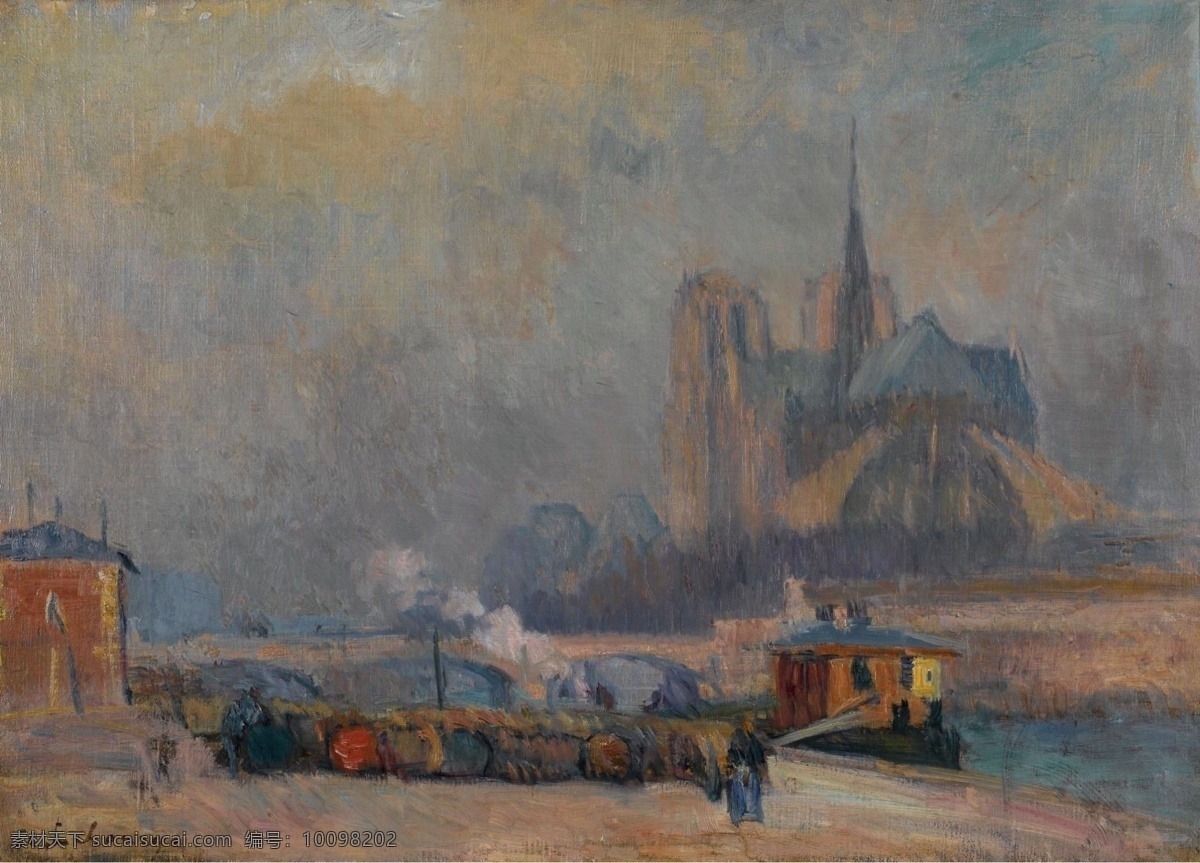 tournelle 大师 画家 风景画 静物 油画 建筑 装饰画 of quay the from view paris de dame notre lebourg albert 人物 高清 西方 国外 现代 家居装饰素材