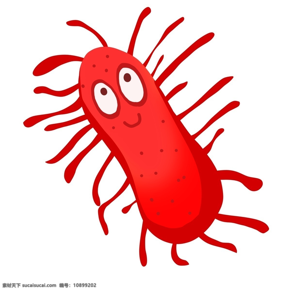 红色 有害 细菌 插画 红色的细菌 卡通插画 有害细菌 细菌插画 病菌插画 病菌细菌 毛毛虫细菌