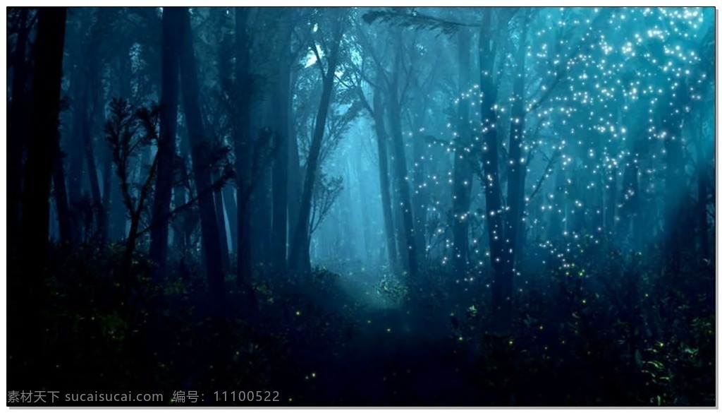 梦幻 蓝色 森林 视频 童话 视频素材 动态视频素材