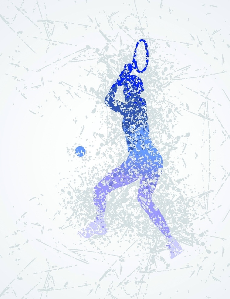 网球 网球拍 手绘 人物剪影 轮廓 运动 奥运项目 亚运会 体育用品 体育项目 体育运动 文化艺术 矢量
