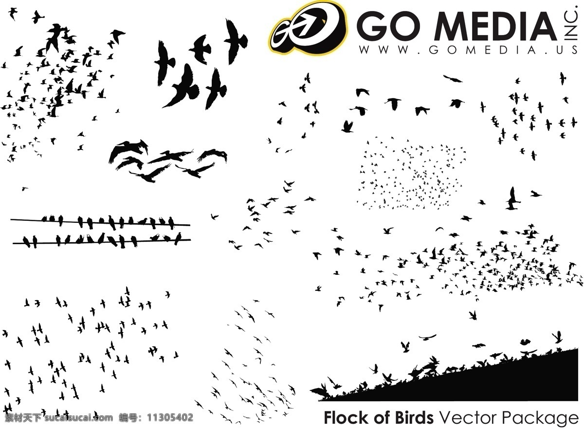 gomedia 出品 鸟类 剪影 矢量 鸟 5系列 矢量图 矢量人物