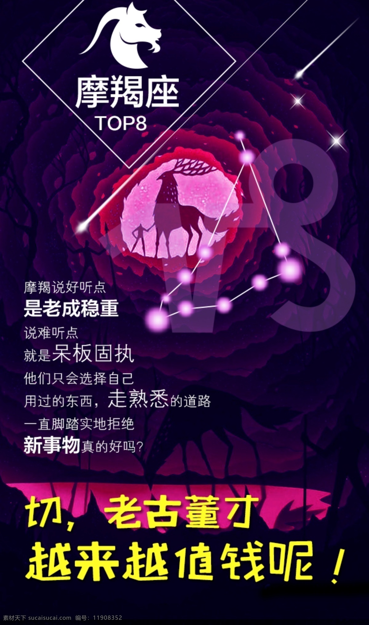 十二星座 魔 蝎 座 12星座 白羊座 海报 魔幻星空 星球 唯美手机 壁纸 插画 流星 星座背景 黑色