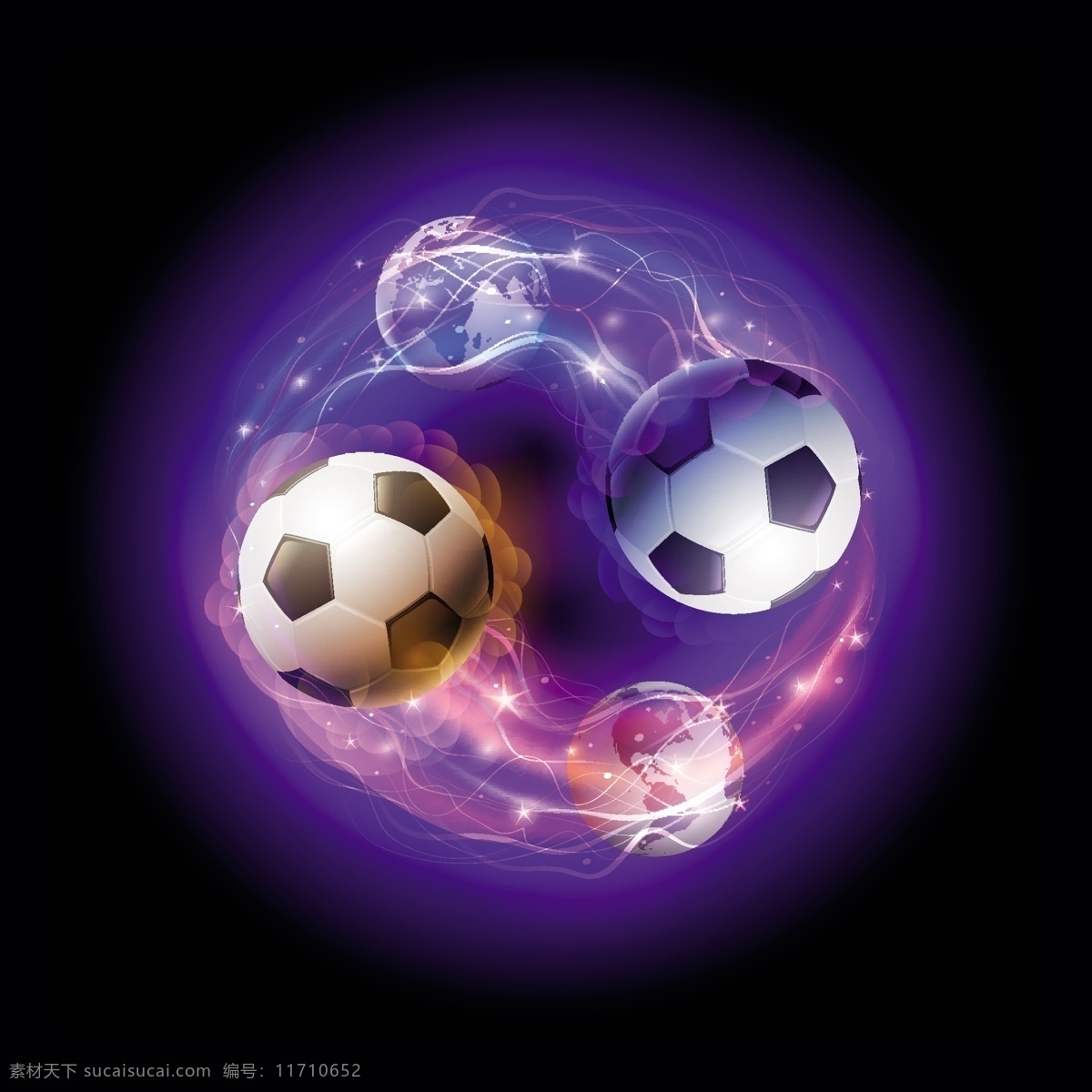 蓝色 宇宙 足球 背景 世界杯 体育运动 生活百科 矢量素材 黑色