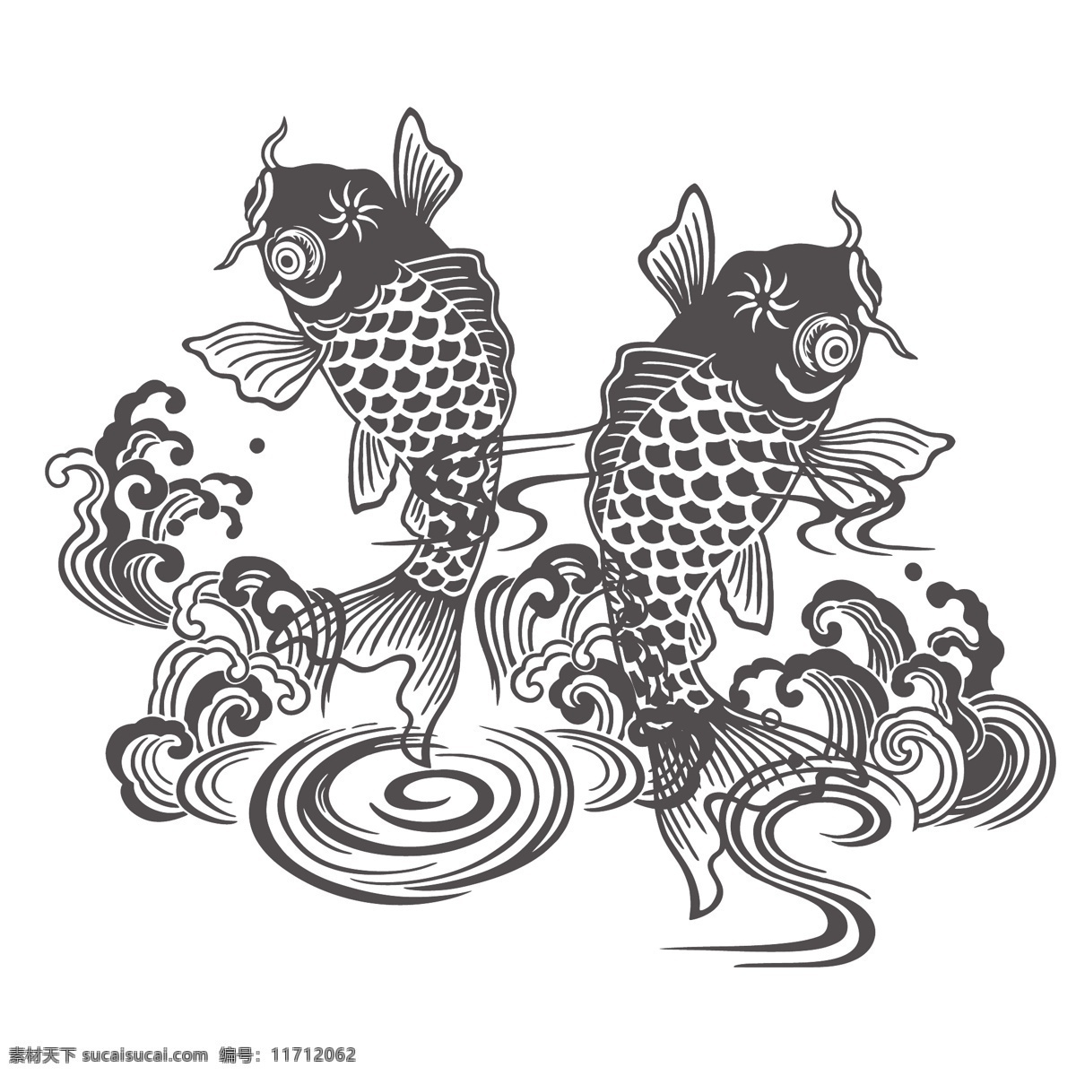 山海经 怪物 插画 中式 复古 中国风 传统文化 绘画 涂鸦 精美 怪兽 麒麟 龙 凤凰 鱼 装饰图案 文化艺术 绘画书法