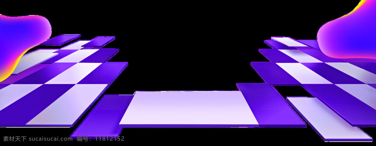 紫色 方块 卡通 透明 叠放 抠图专用 装饰 设计素材
