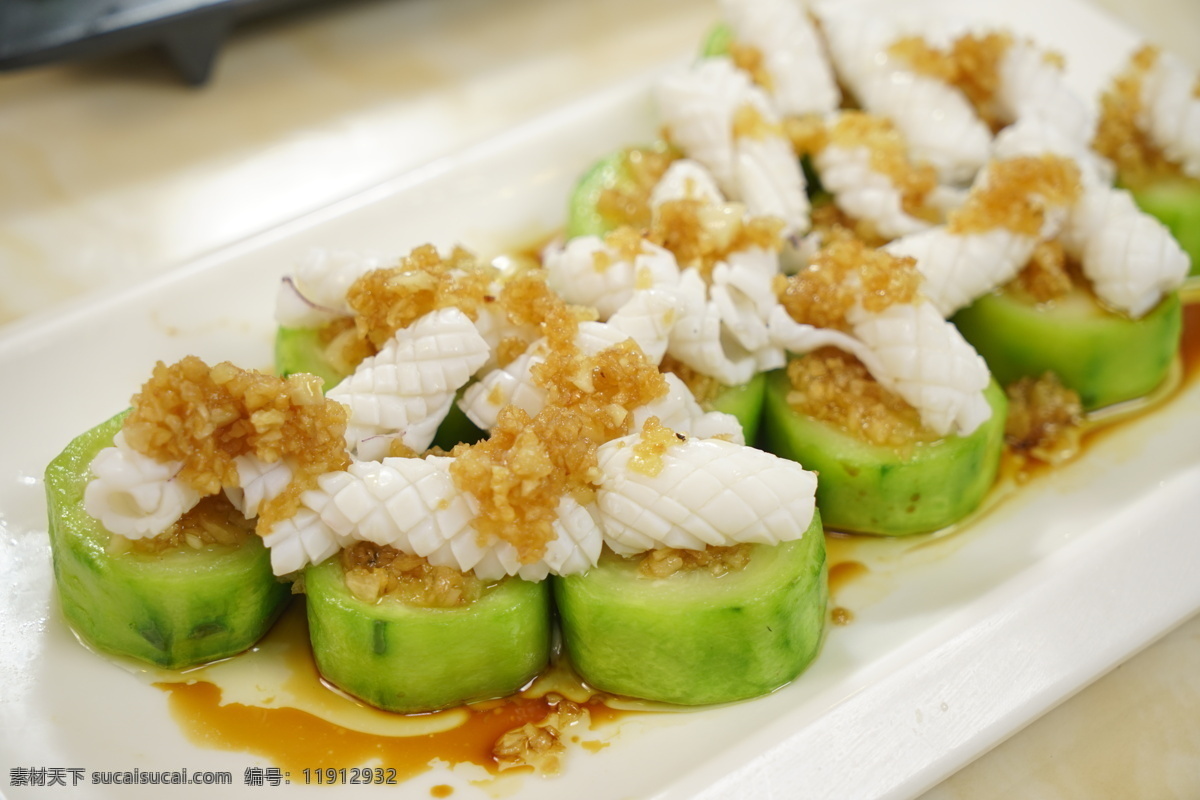 胜瓜蒸鲜鱿 丝瓜蒸鱿鱼 蒸菜 粤菜 胜瓜鱿鱼 餐饮美食 饮料酒水