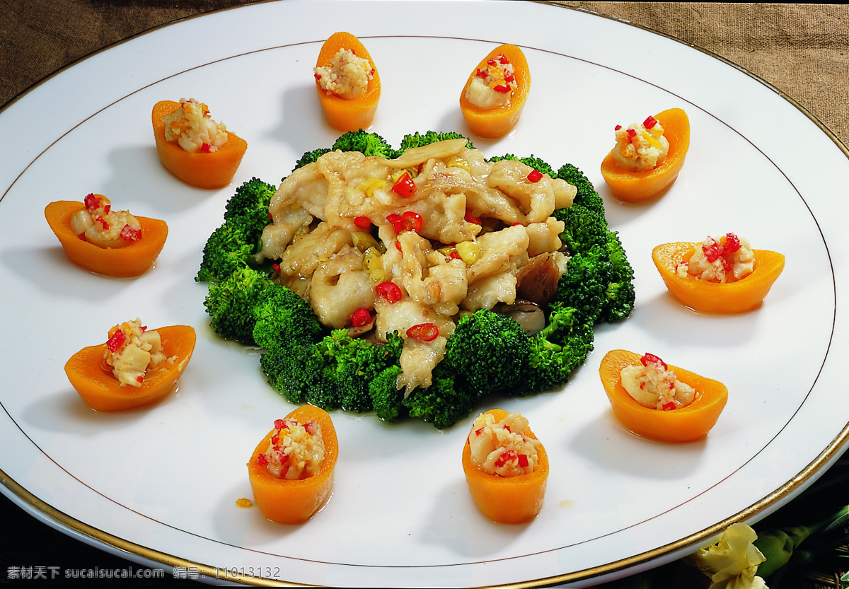 菜图 餐饮美食 传统美食 金玉满堂 南瓜 西兰花 创意菜 菜 鱼唇