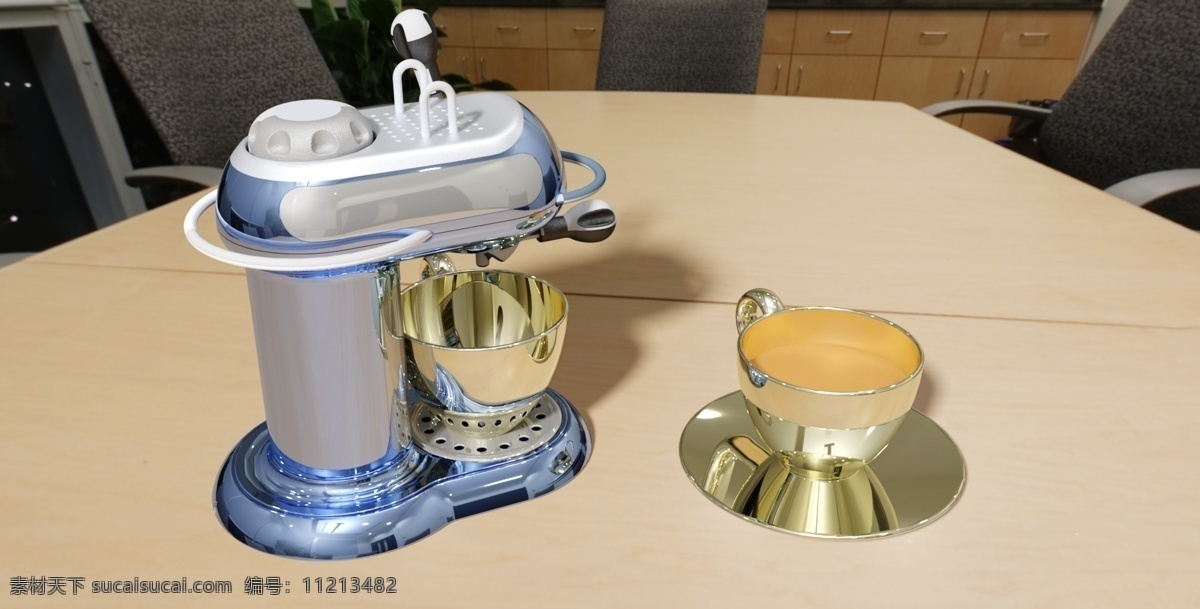 办公室 里 咖啡机 杯子 咖啡 意大利浓咖啡 机 3d模型素材 家具模型