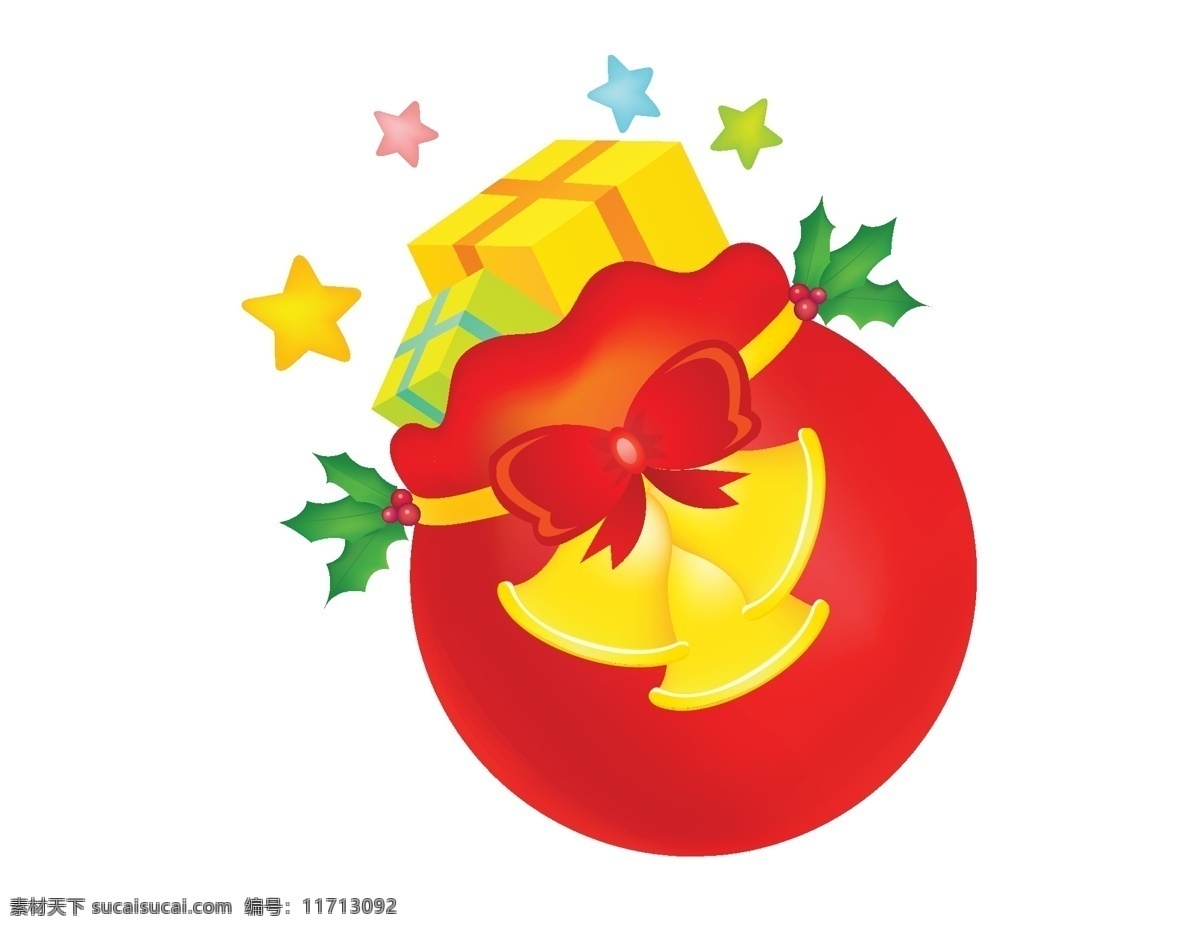 矢量 彩色 星星 礼盒 元素 黄色礼盒 圣诞节 ai元素 免扣元素