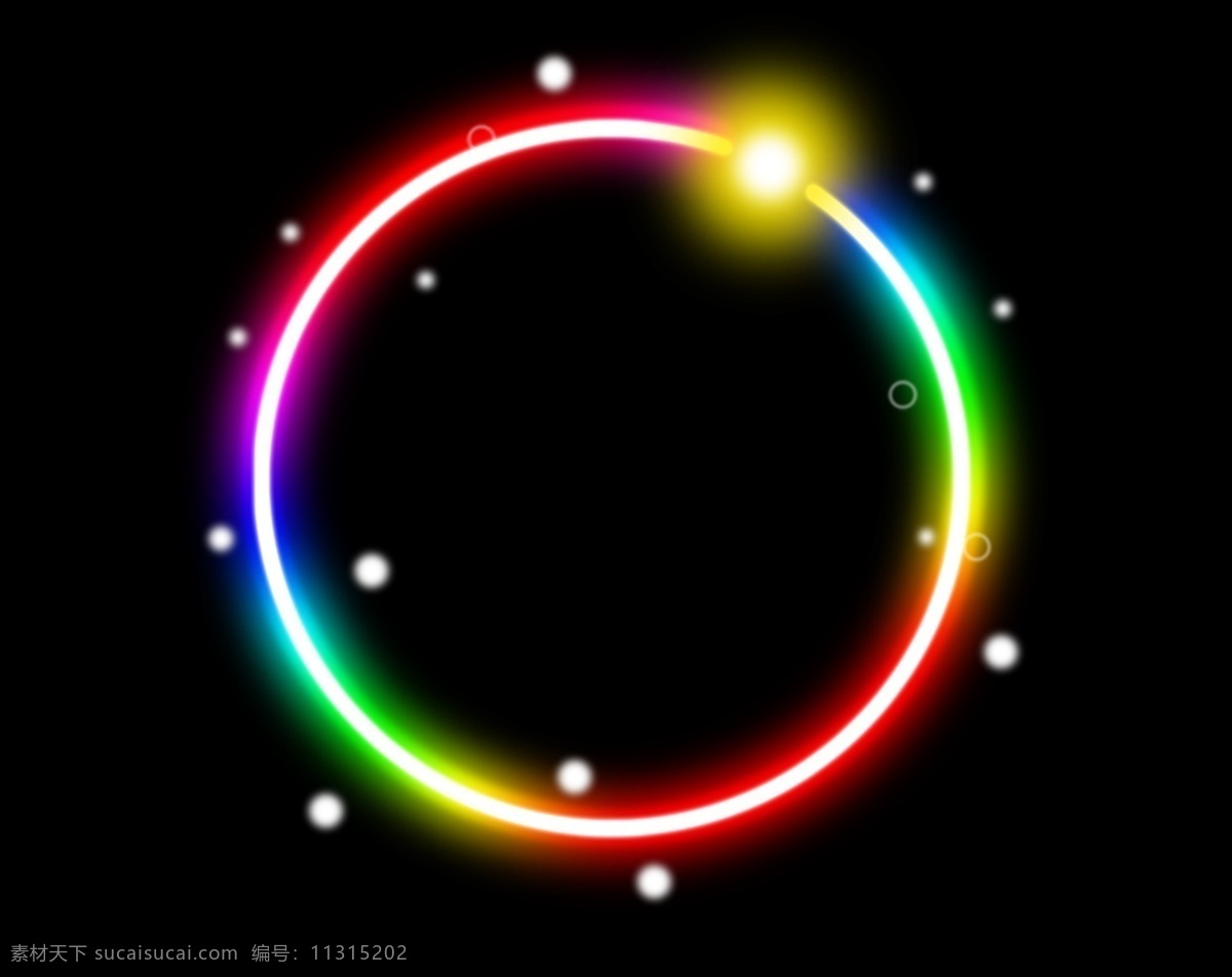 彩色光圈效果 光线 光圈 光效 黑色