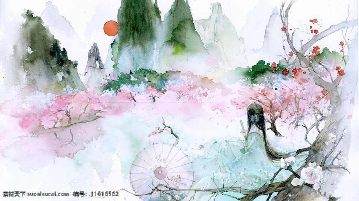 唯美 意境 海蓝色 冷 色系 山水 古色古香 深海 蓝色 冷色系 白色