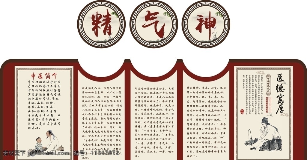 中医 精气神 背景 墙 国医 背景墙 中医背景墙 文化艺术 传统文化