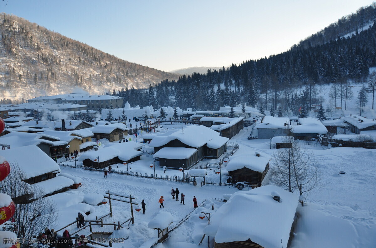 俯瞰雪乡 小山村 山村雪景 雪乡 雪后 乡村 雪景 东北山村 大山深处 山村 风景摄影 山水风景 自然景观