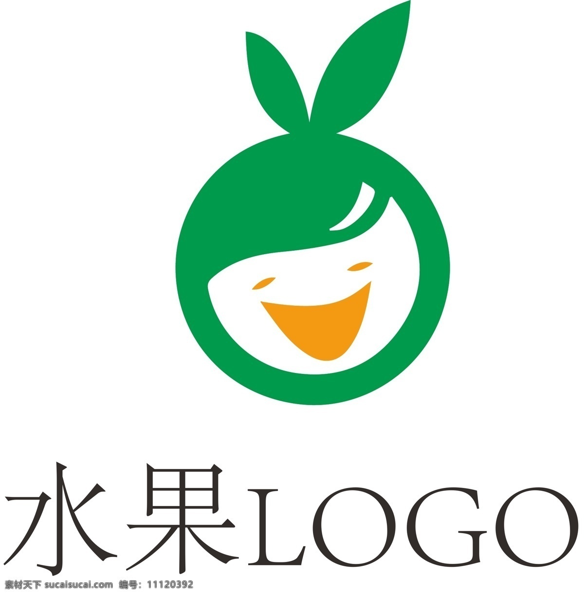 水果logo 宋体 笑脸 白色