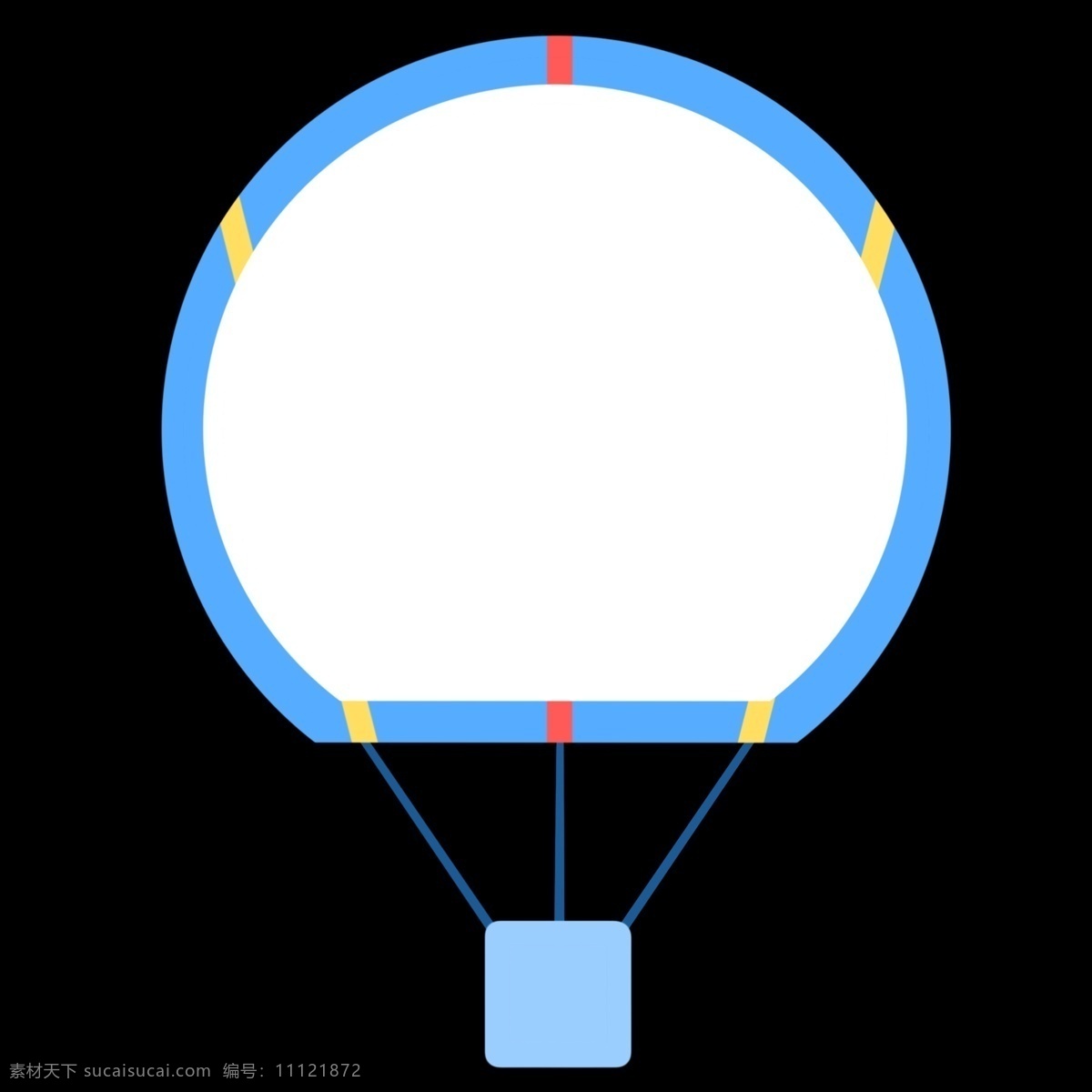 热气球边框 蓝色 创意边框 圆形边框