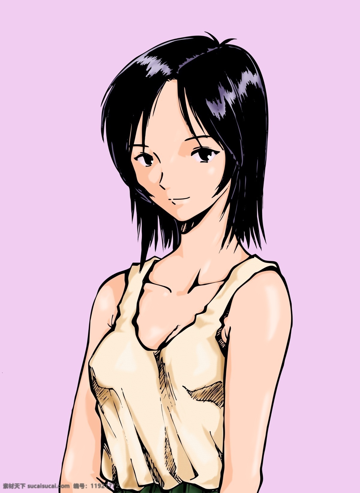 少女 分层 插画 动漫 卡通 漫画 美眉 美女 人物 少女像 矢量图 源文件 插画集