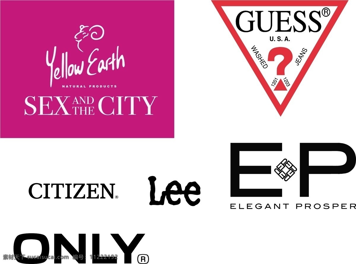 品牌 logo2 西铁城 雅莹 guess lee only yellow earth sex a d the city 企业 logo 标志 标识标志图标 矢量