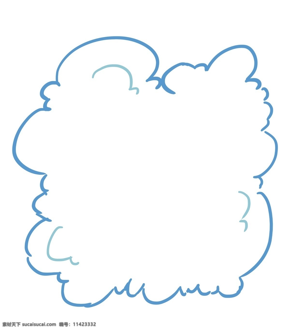 蓝色 云朵 图案 插图 边框