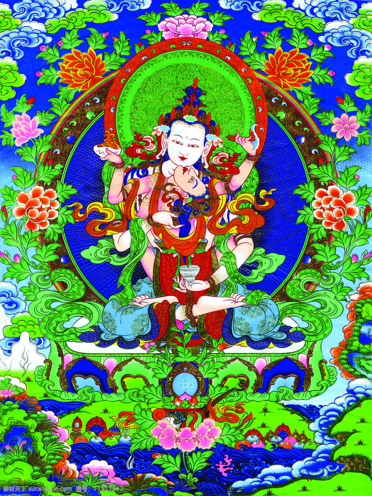 唐卡 佛教 藏传佛教 佛 宗教 宗教信仰 菩萨 西藏 民族 工艺 花纹 观音 金刚萨多 绘画 艺术 绘画书法 文化艺术