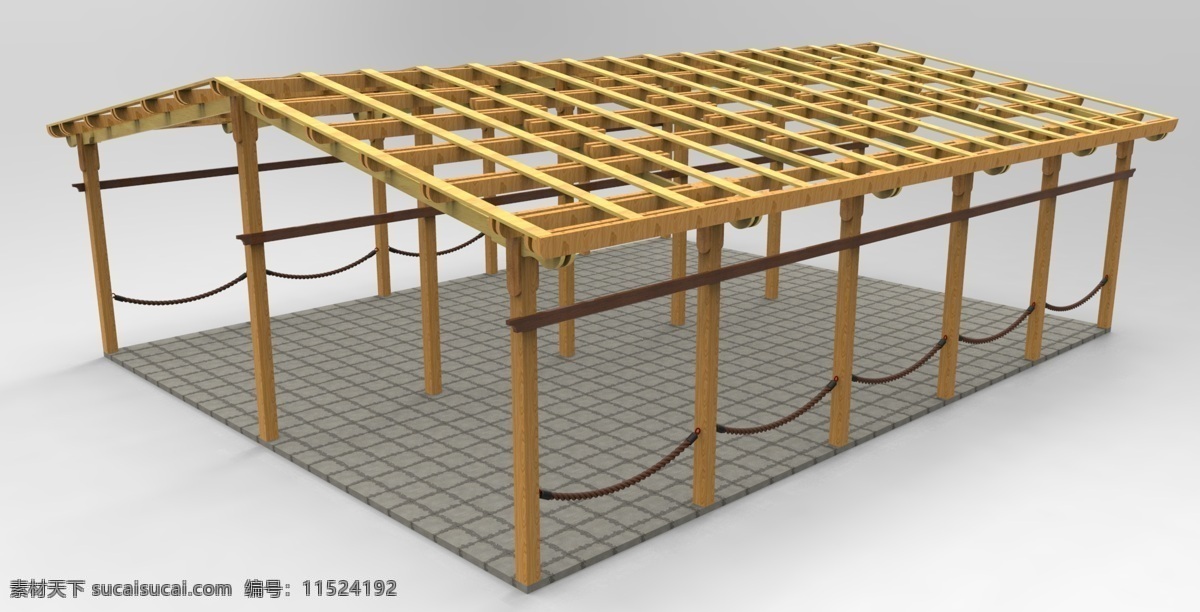 夏天 房子 房屋 花园 框架 凉亭 木 树木 爱好 3d模型素材 建筑模型