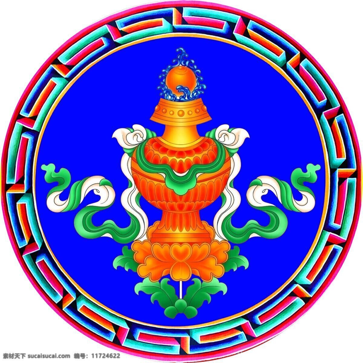 八宝 藏八宝 吉祥八宝 宝瓶 西藏 图案 花边 宗教信仰 文化艺术