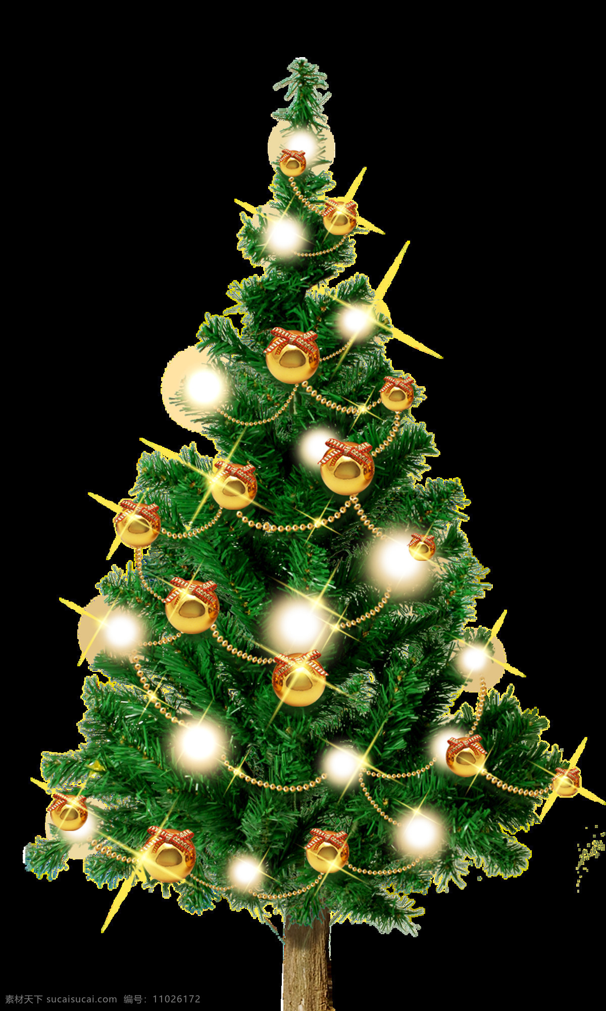 金色 装饰 圣诞树 卡通 透明 圣诞节 透明素材 设计素材 淘宝素材 海报设计装饰 装饰图案