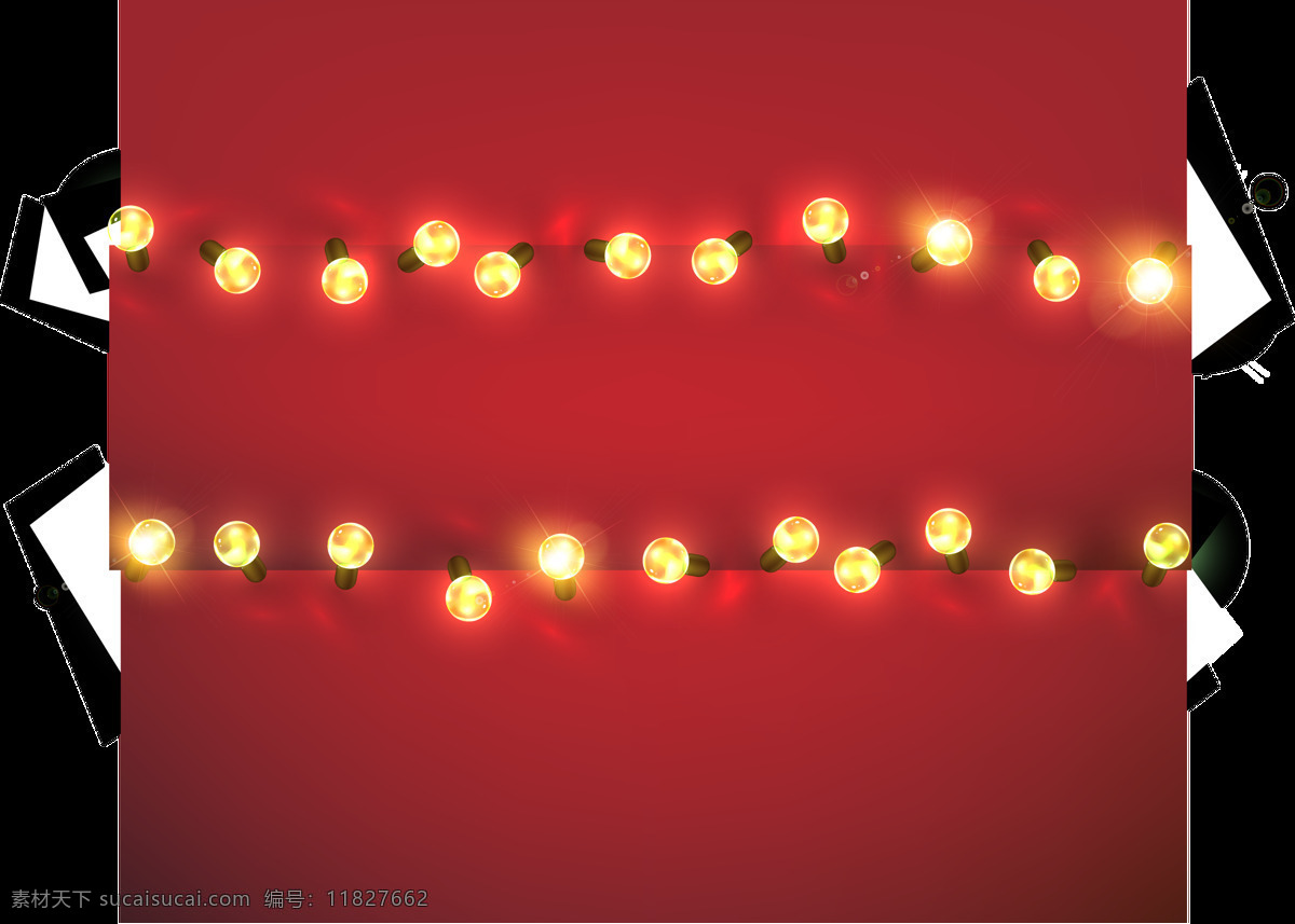 圣诞 灯光 装饰 灯泡 红色 透明素材 免扣素材 装饰图案