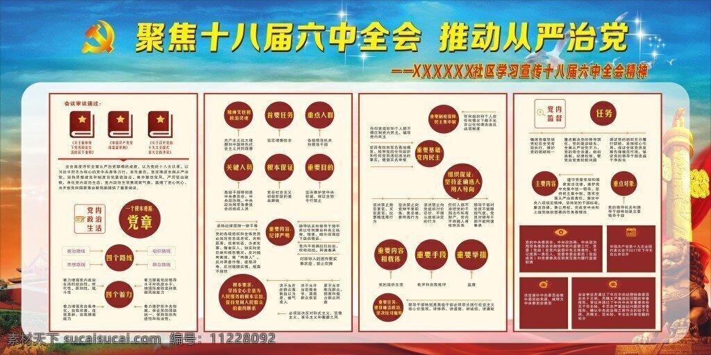 社区 学习宣传 十 八 届 六中全会 精神 宣传栏
