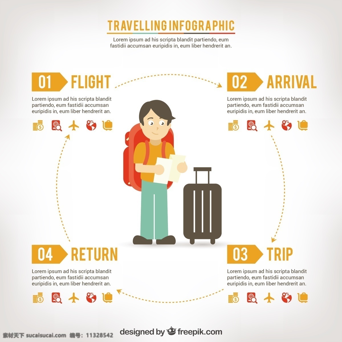 旅游信息图表 图表 旅行 图形 过程 信息 飞行 进步 旅游 航行 返回 到达 白色