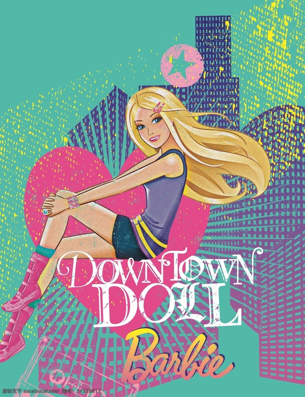 芭比印花图案 芭比 潮流 女性 美女 印花 布花 时尚 背景 底图 可爱 星星 barbie 平面设计 矢量素材 其他矢量 矢量