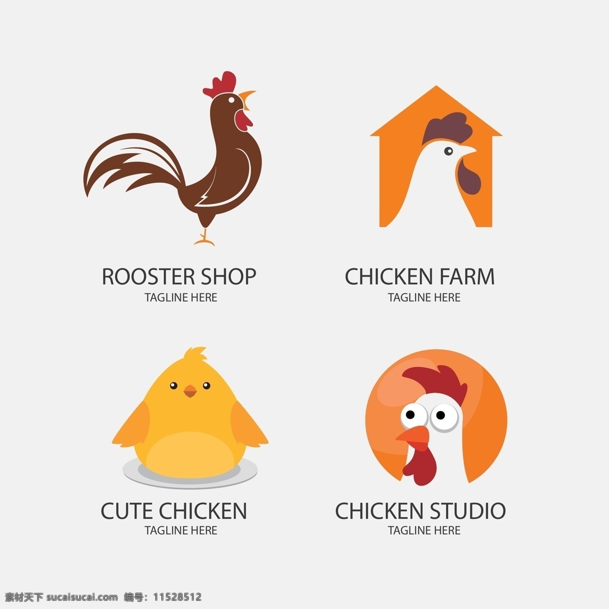款 创意 鸡 元素 标志 矢量 公鸡 母鸡 鸡仔 头像 鸡场 鸡肉店 商务 标志图标 公共标识标志