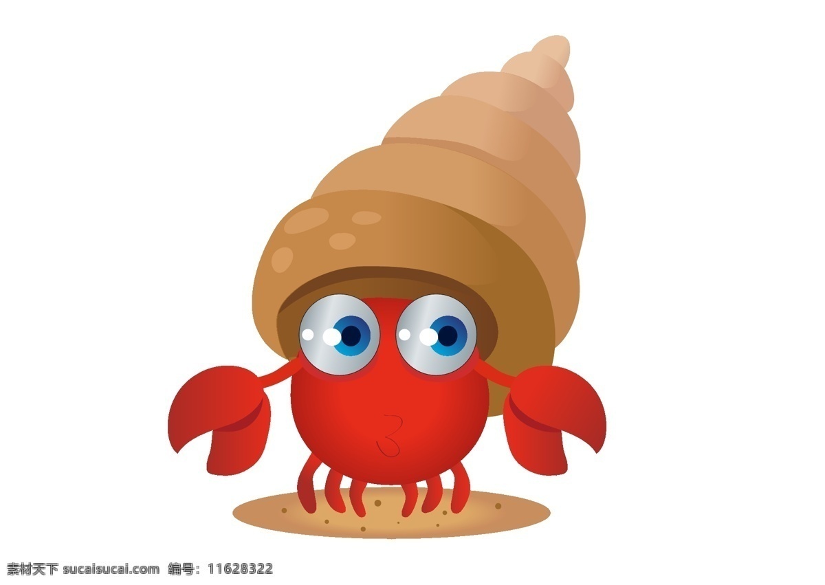 寄居蟹 大海 螃蟹 海洋动物 动物 甲壳类 沙子 沙滩蟹 可爱动物 卡通动物 小素材